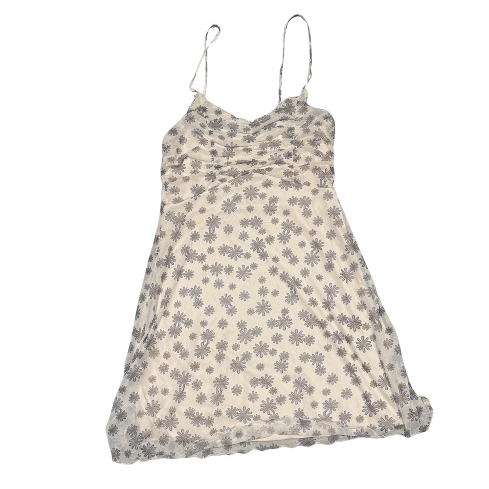 Altar’d State Cream Blue Daisy Slip Dress NWT Y2K Coquette Cottagecore Small